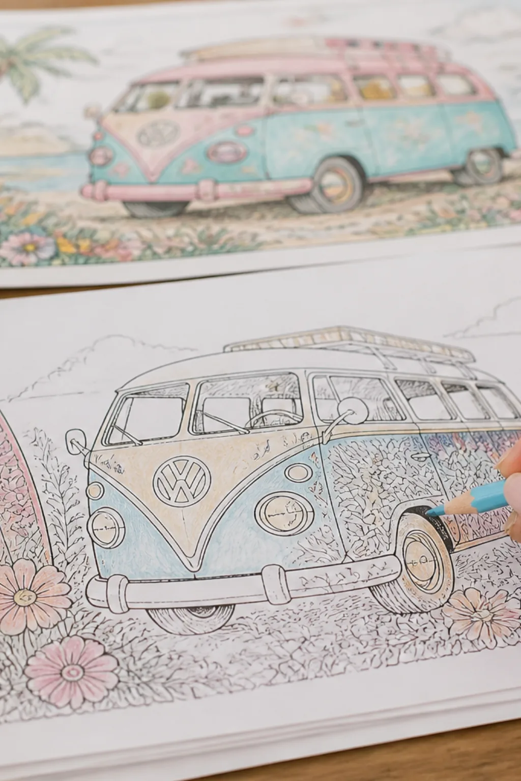 desenhos de kombi para colorir - 2
