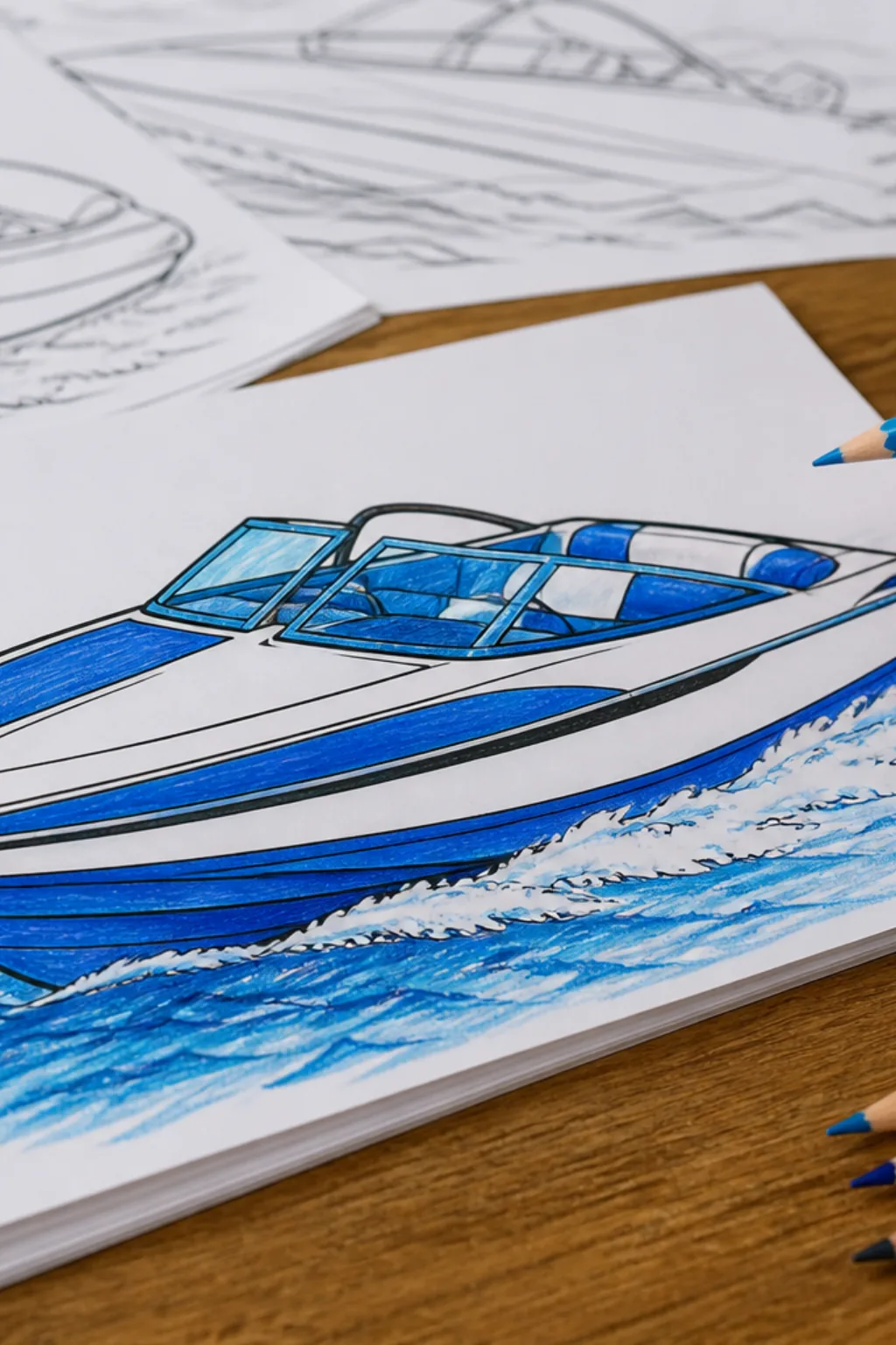 desenhos de lancha para colorir - 2