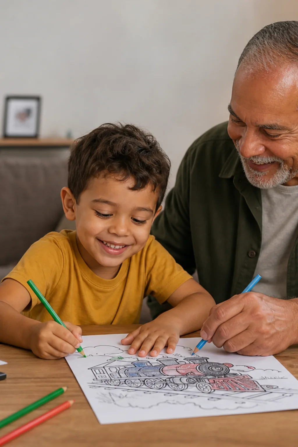 desenhos de locomotiva para colorir — exemplo criado na Desenhos pra Colorir