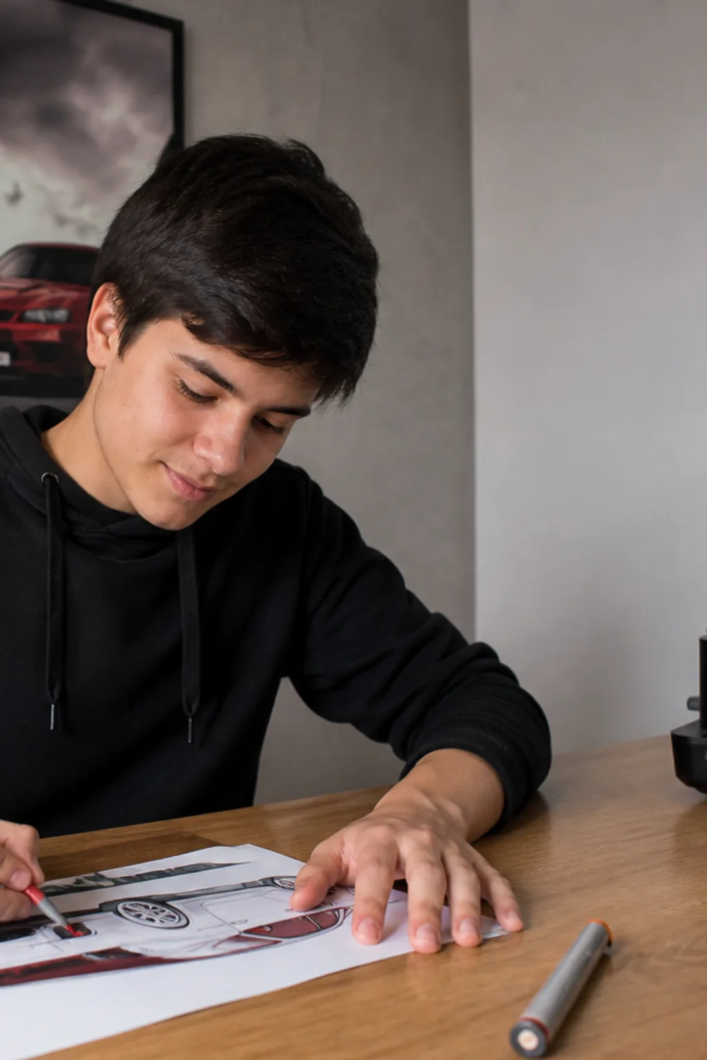 desenhos do Mazda RX-7 para colorir — exemplo criado na Desenhos pra Colorir
