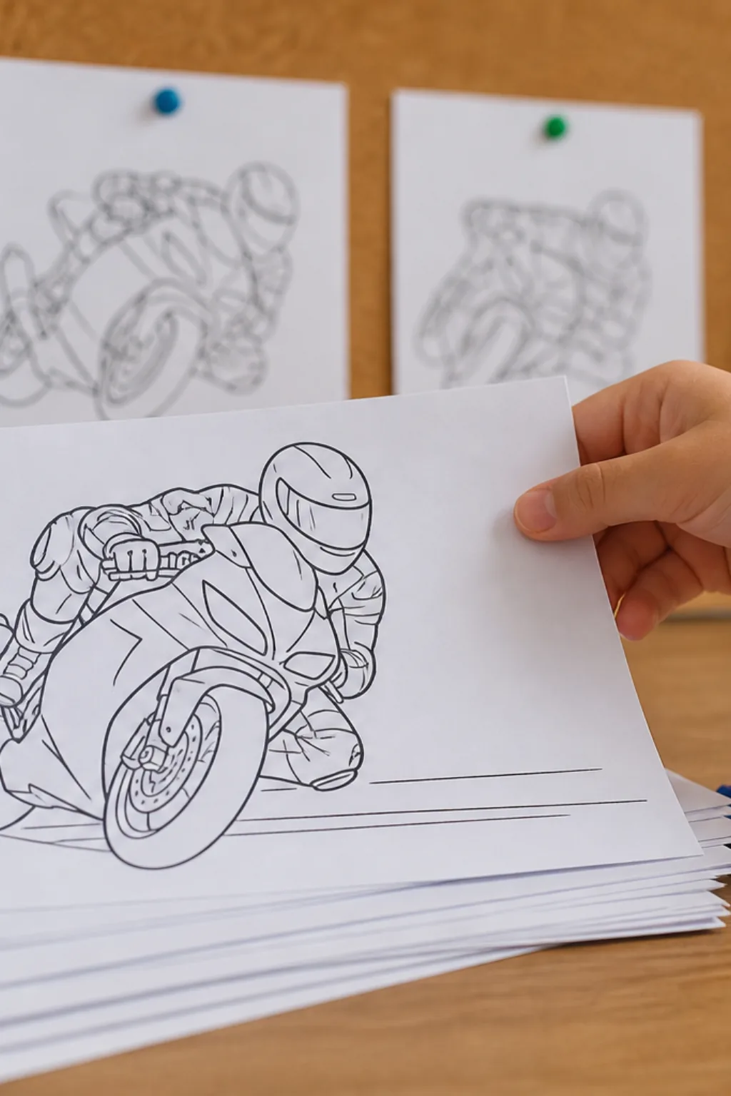 desenhos de moto de corrida para colorir - 2