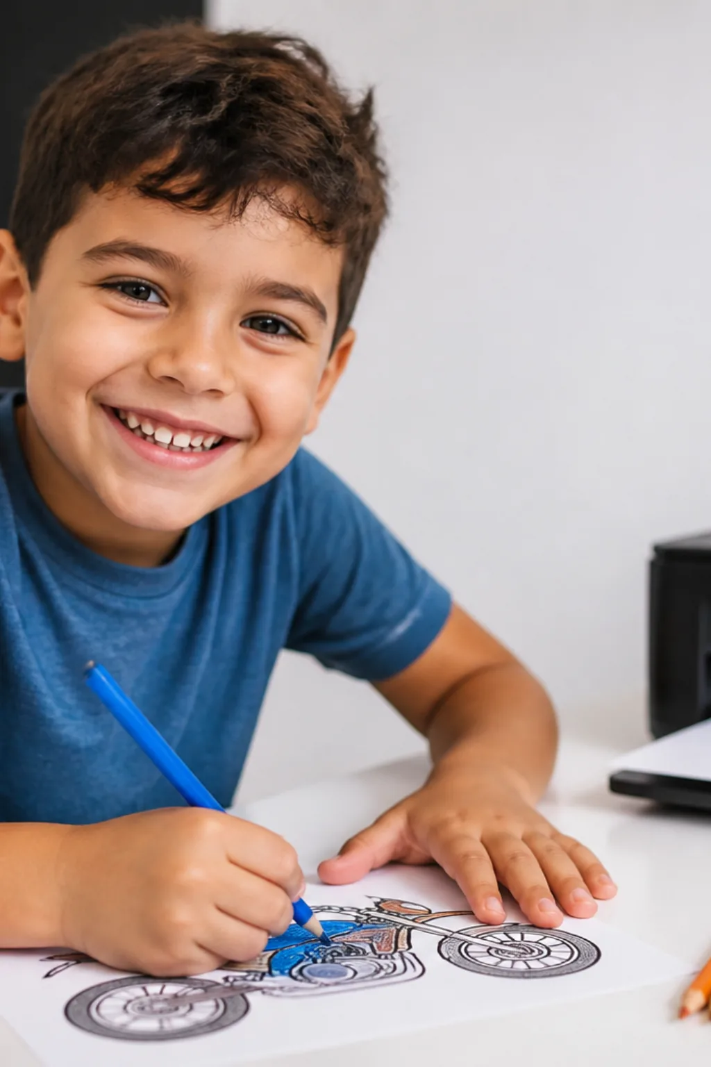 desenhos de moto elétrica para colorir — exemplo criado na Desenhos pra Colorir