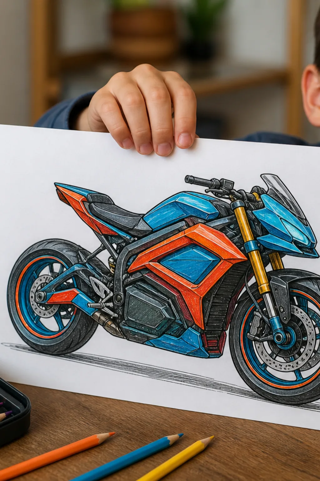 desenhos de moto elétrica para colorir - 2