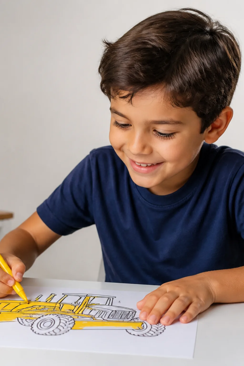 desenhos de motoniveladora para colorir — exemplo criado na Desenhos pra Colorir
