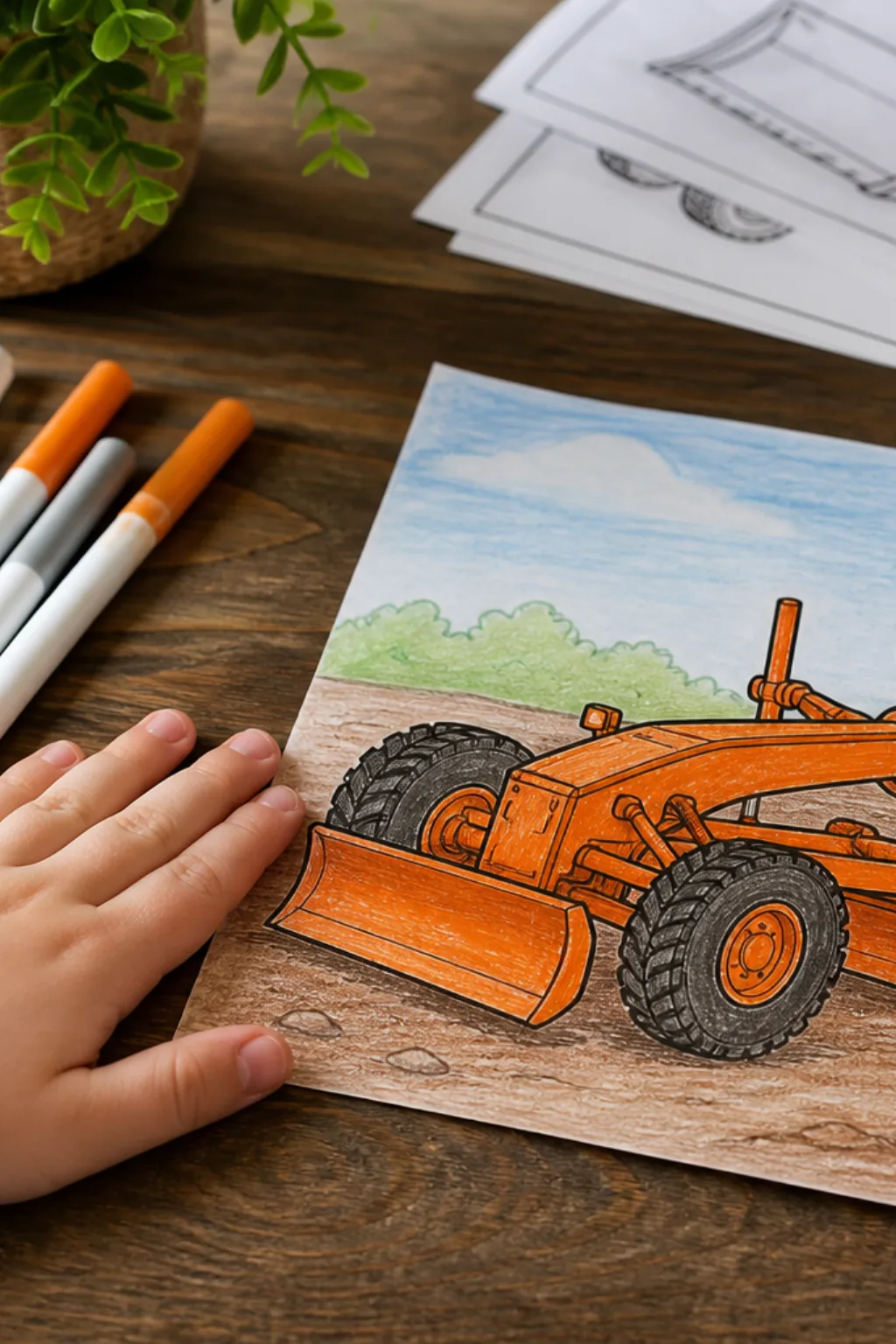 desenhos de motoniveladora para colorir - 2