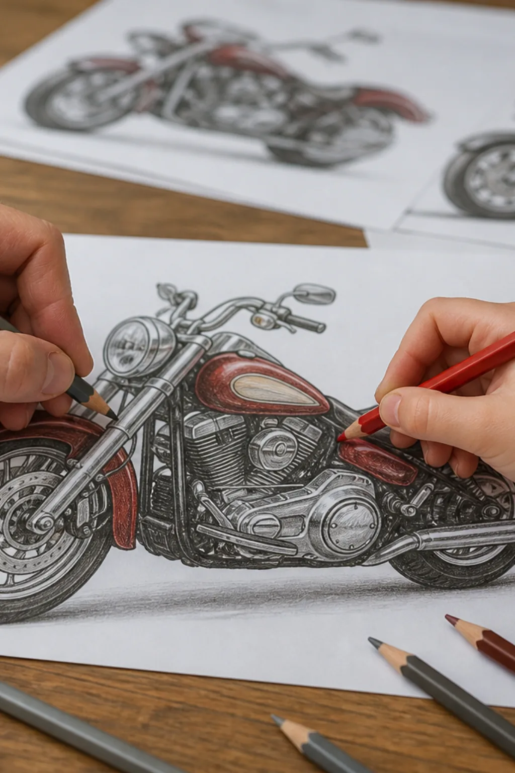 desenhos de motos Harley Davidson para colorir - 2