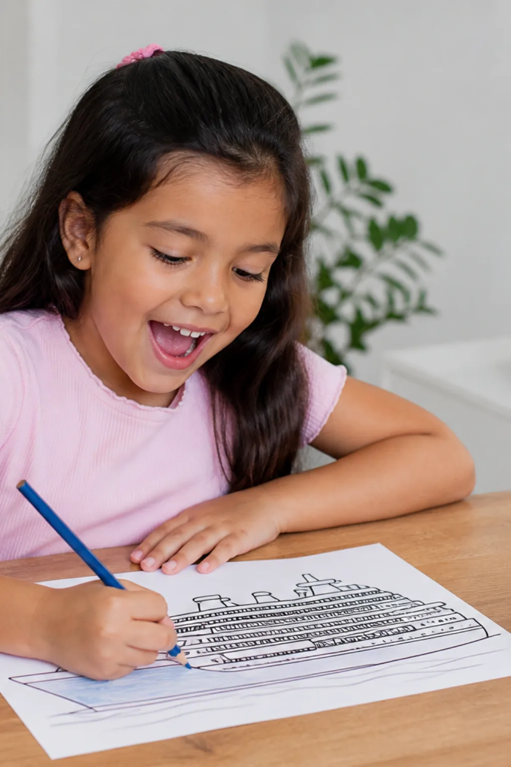 desenhos de navio de cruzeiro para colorir — exemplo criado na Desenhos pra Colorir