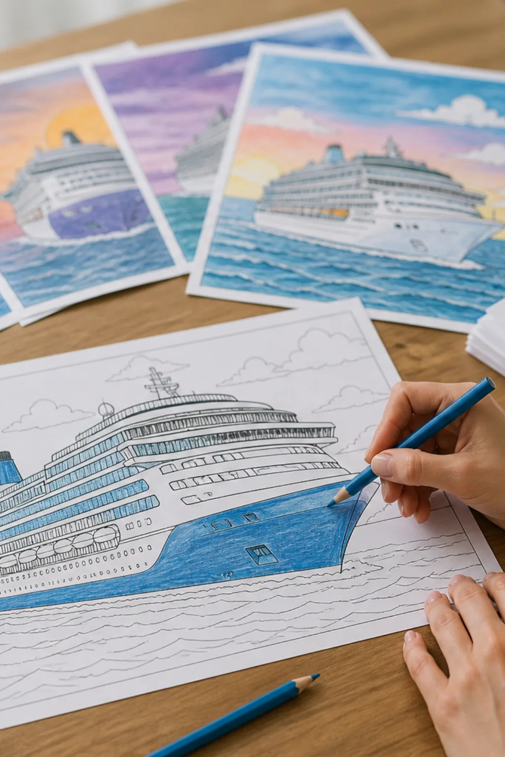 desenhos de navio de cruzeiro para colorir - 2