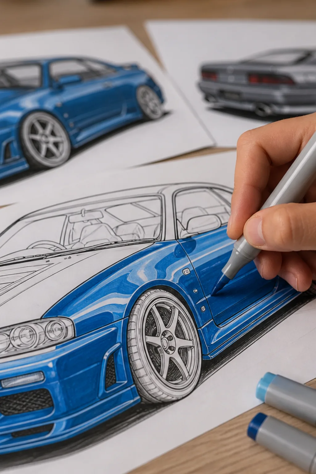 desenhos do Nissan GTR para colorir - 2