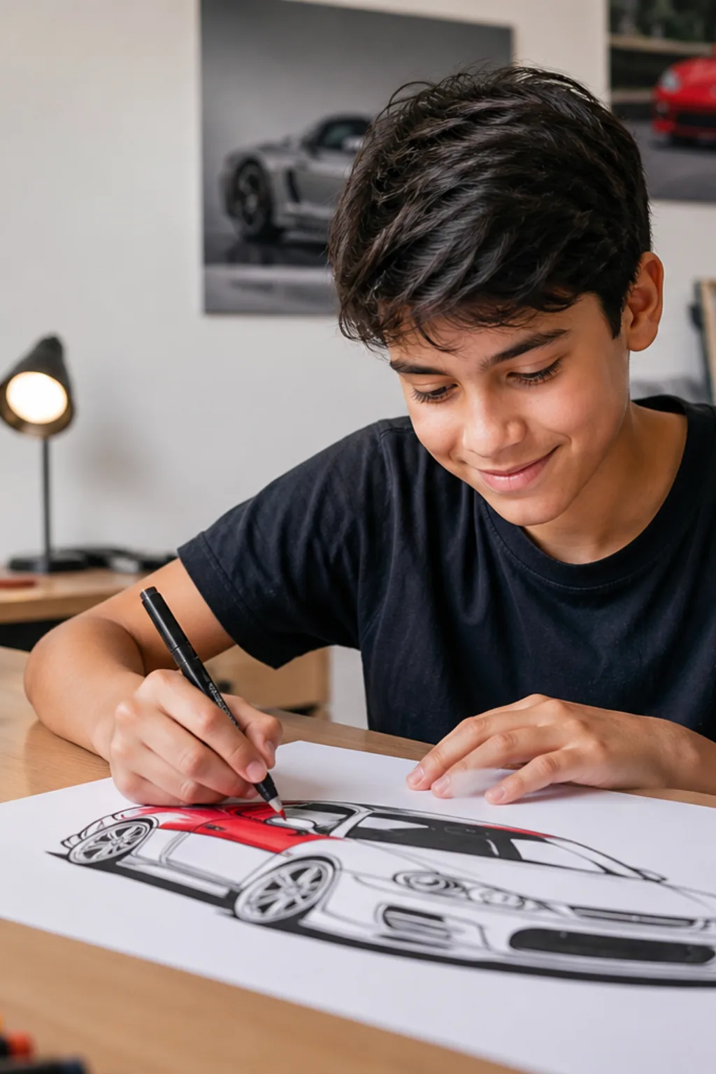 desenhos do Nissan Skyline para colorir — exemplo criado na Desenhos pra Colorir
