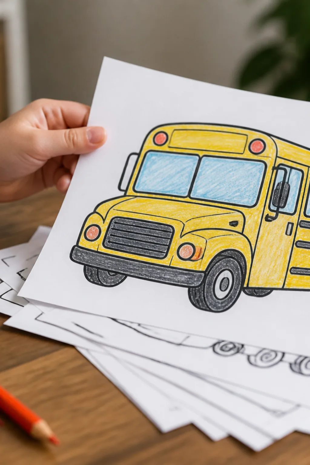 desenhos de ônibus para colorir - 2