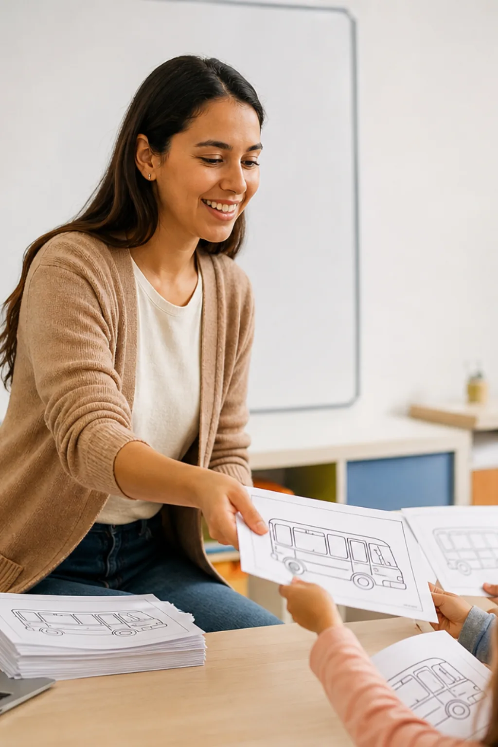 desenhos de ônibus escolar para colorir — exemplo criado na Desenhos pra Colorir
