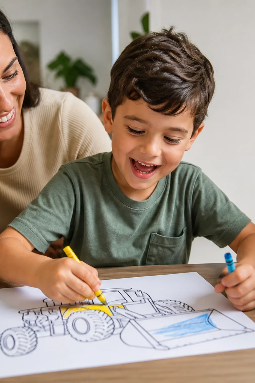 desenhos de pá carregadeira para colorir — exemplo criado na Desenhos pra Colorir