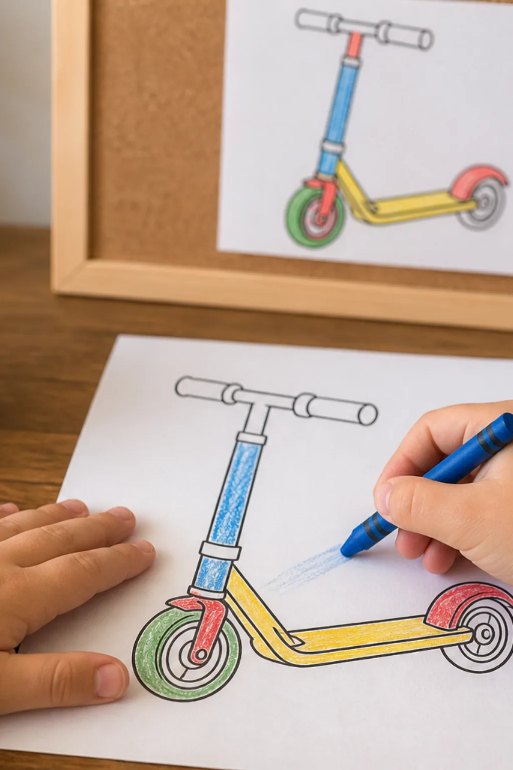 desenhos de patinete para colorir - 2