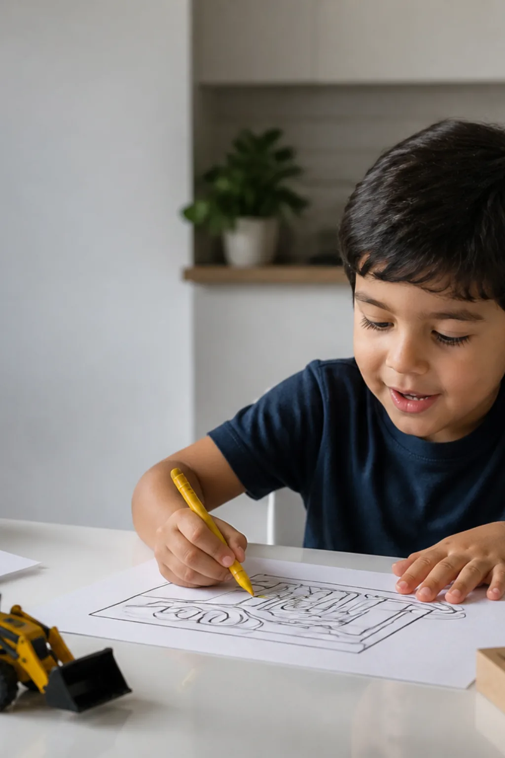 desenhos de retroescavadeira para colorir - 1