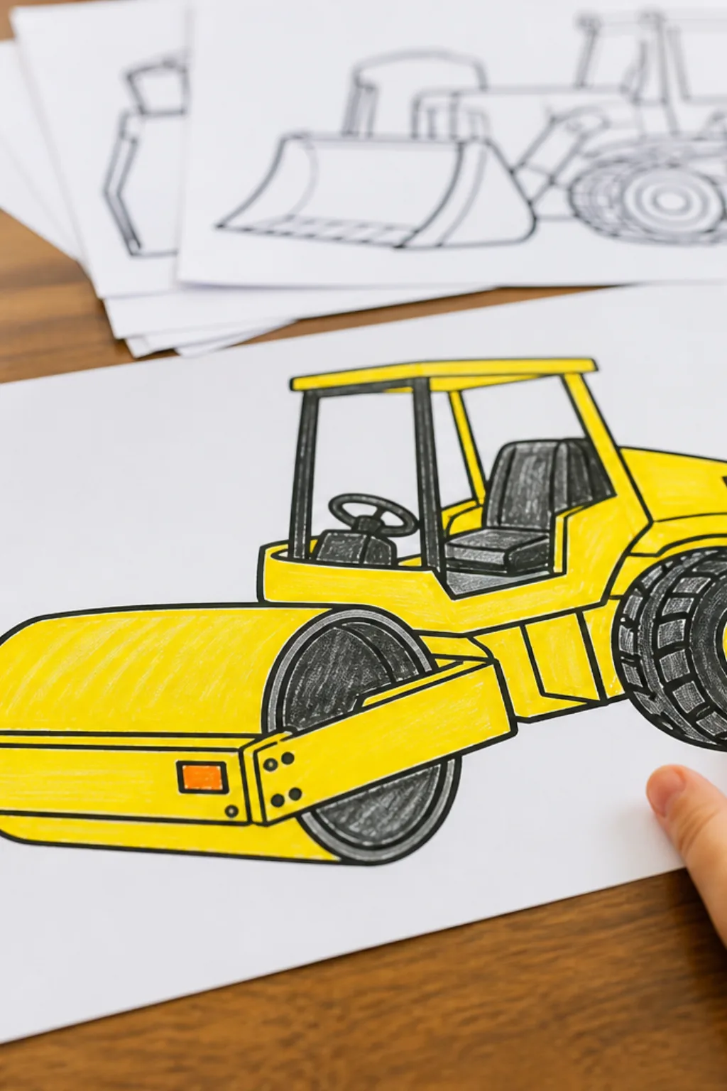 desenhos de rolo compactador para colorir - 2