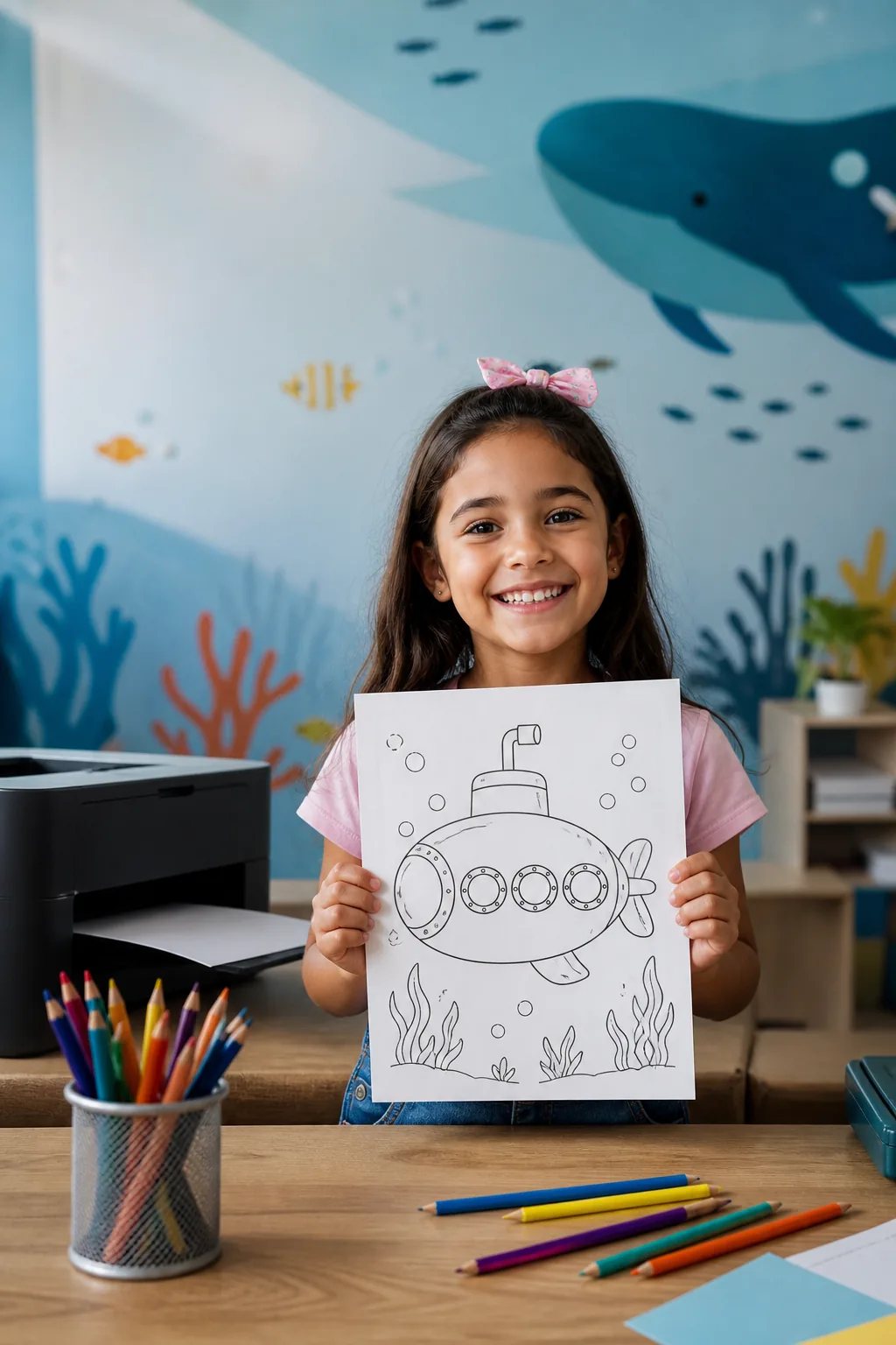 desenhos de submarino para colorir - 1