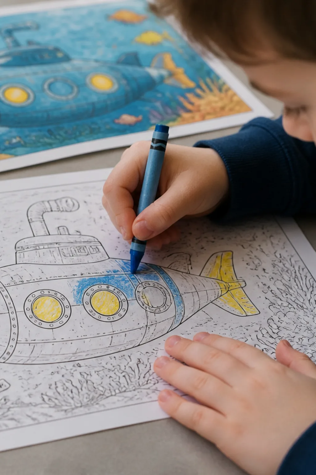 desenhos de submarino para colorir - 2