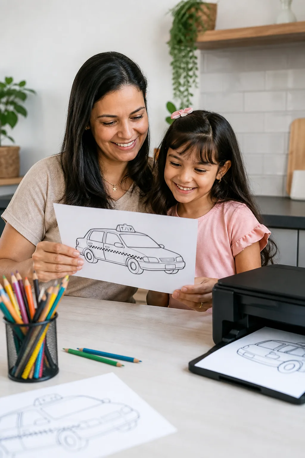 desenhos de táxi para colorir - 1