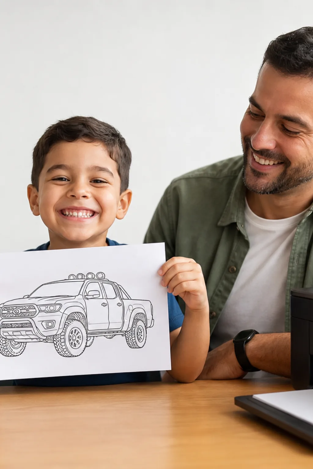 desenhos da Toyota Hilux para colorir — exemplo criado na Desenhos pra Colorir