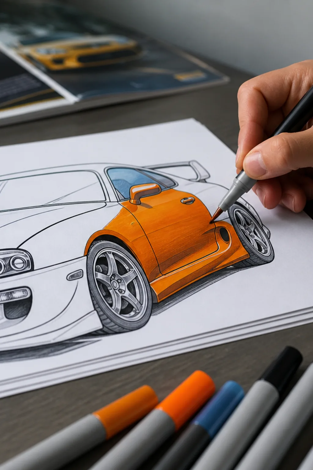 desenhos de toyota supra para colorir - 2