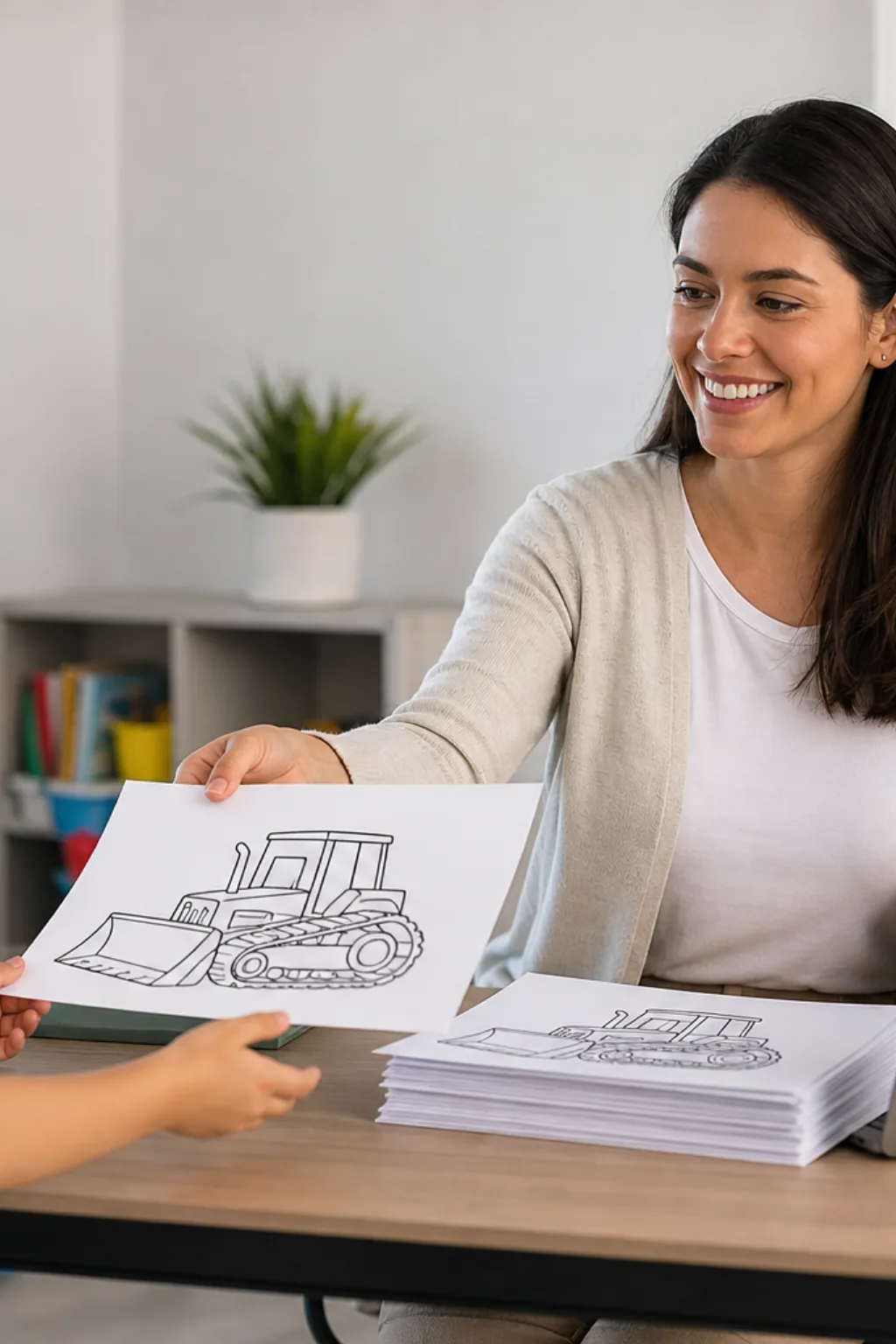 desenhos de trator de esteira para colorir — exemplo criado na Desenhos pra Colorir