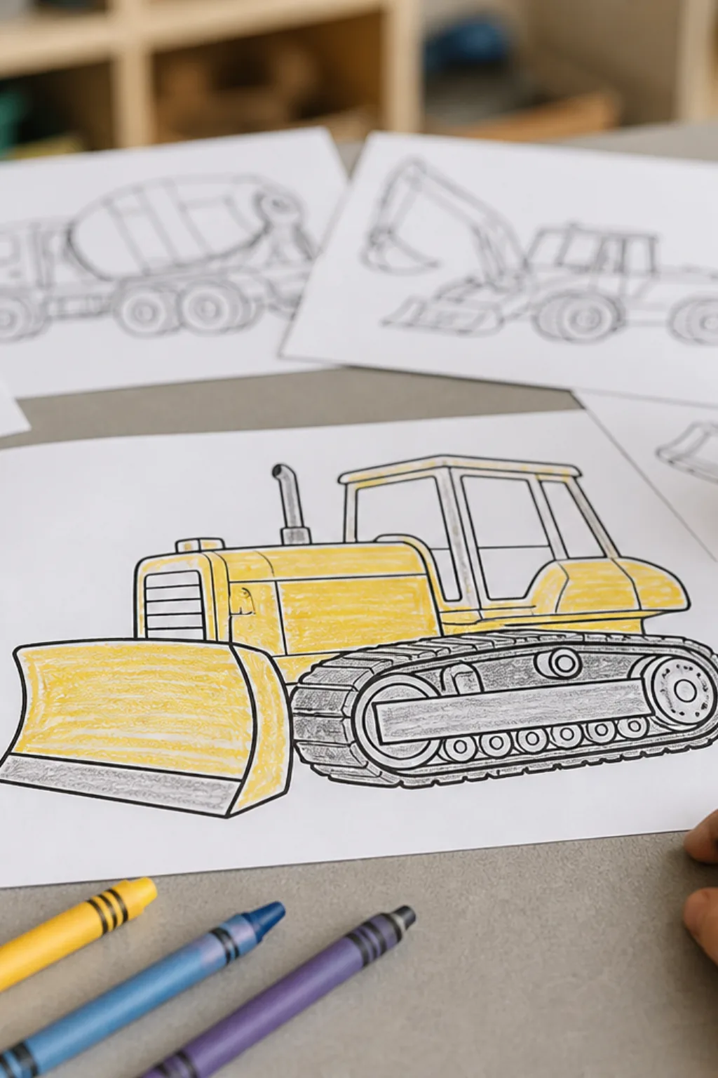 desenhos de trator de esteira para colorir - 2