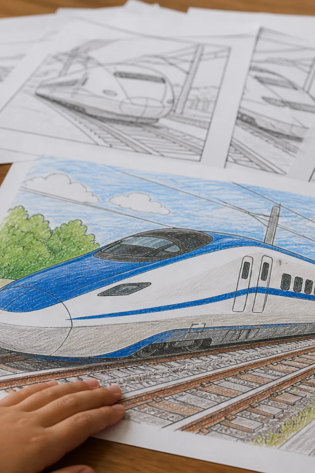 desenhos de trem bala para colorir - 2