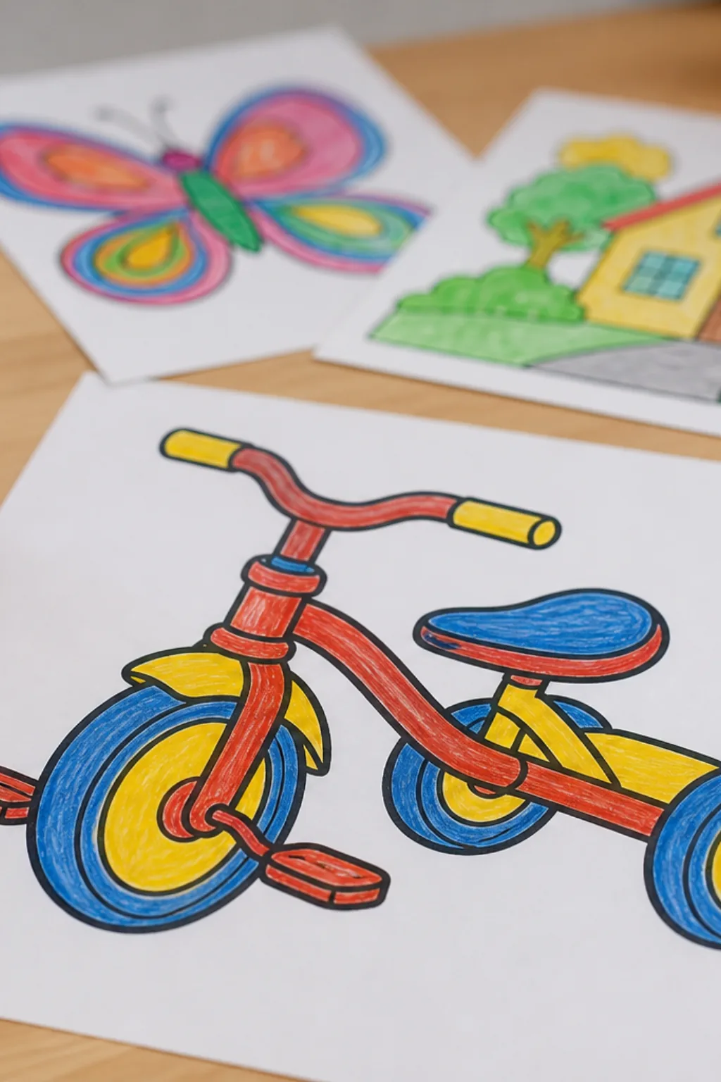 desenhos de triciclo para colorir - 2