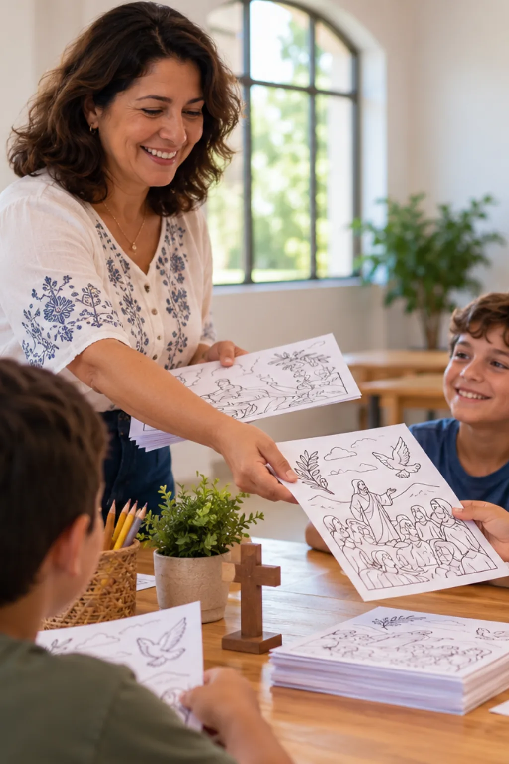 desenhos das Bem-Aventuranças para colorir — exemplo criado na Desenhos pra Colorir