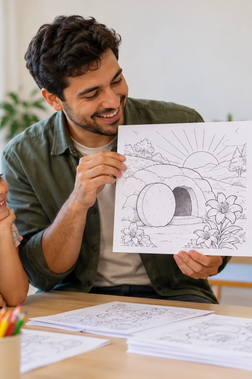 desenhos de João 11:25 para colorir — exemplo criado na Desenhos pra Colorir