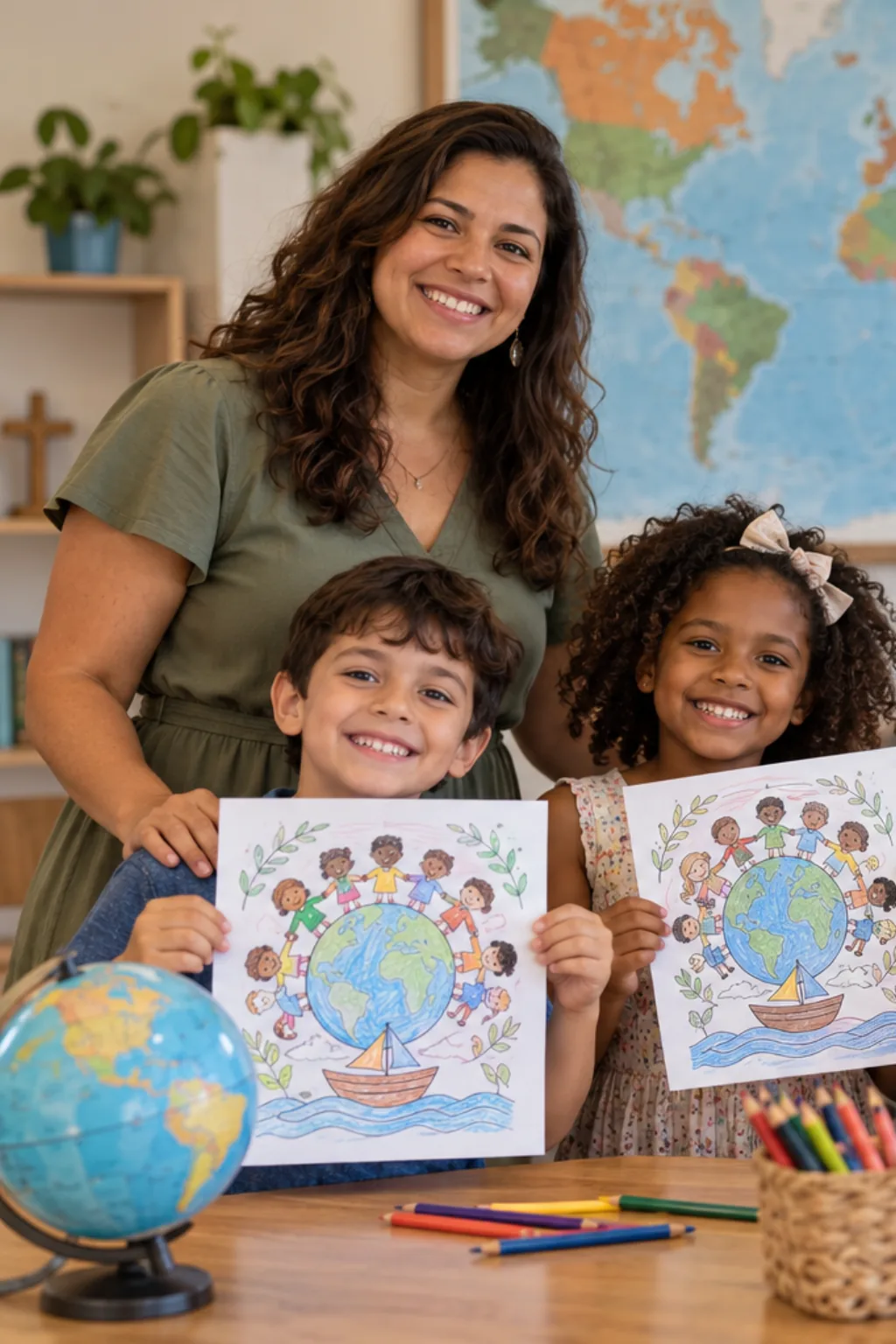 desenhos de Mateus 28:19 para colorir — exemplo criado na Desenhos pra Colorir
