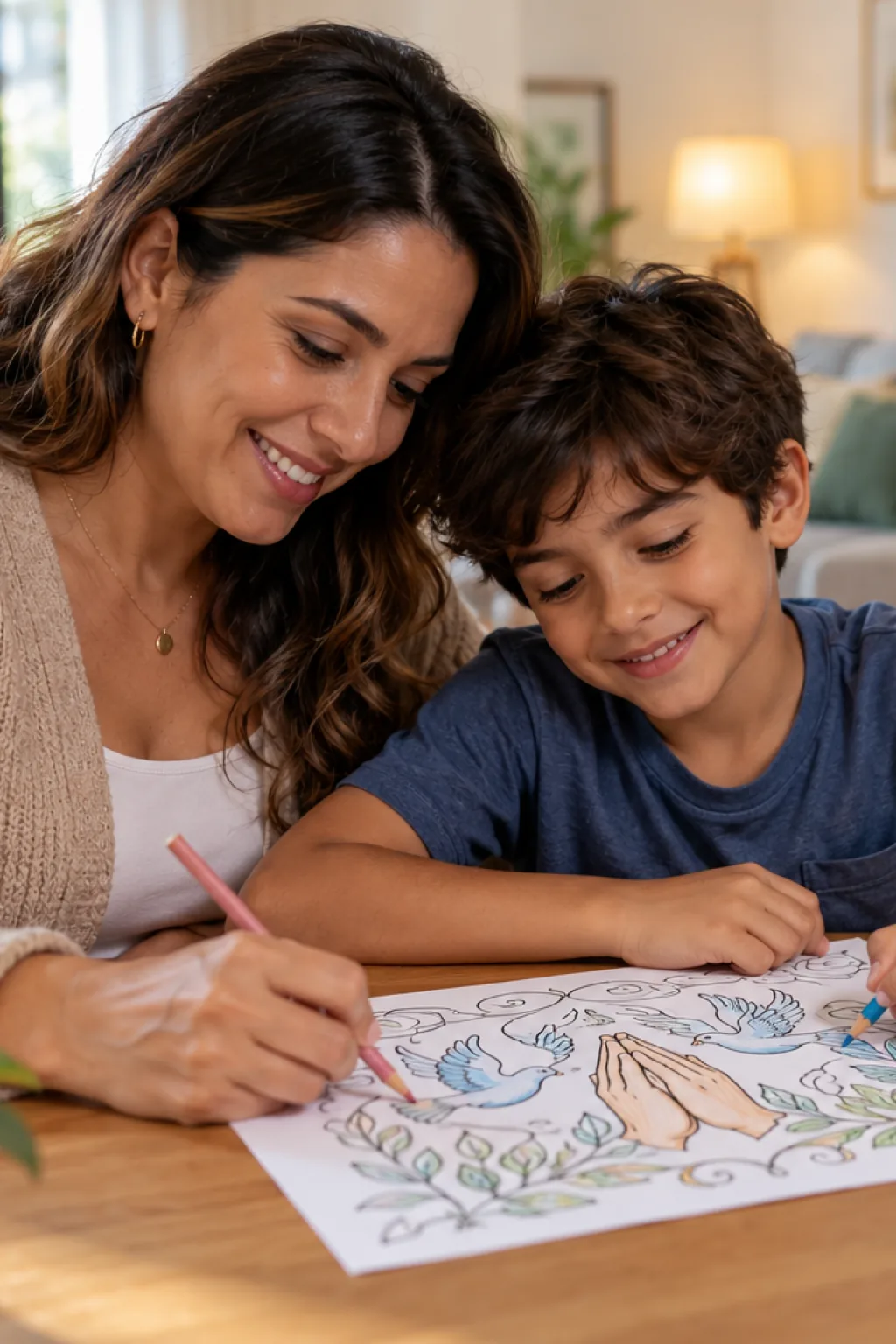 desenhos de mateus 5:44 para colorir — exemplo criado na Desenhos pra Colorir