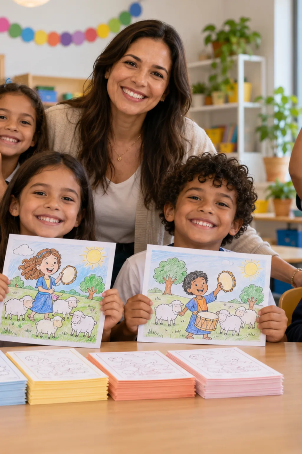 desenhos do Salmo 100 para colorir — exemplo criado na Desenhos pra Colorir