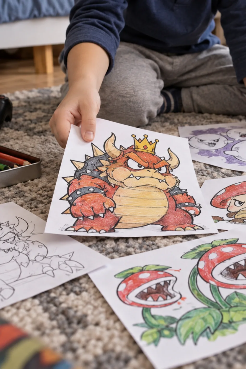 Desenhos de Vilões do Mario para Colorir - Depois