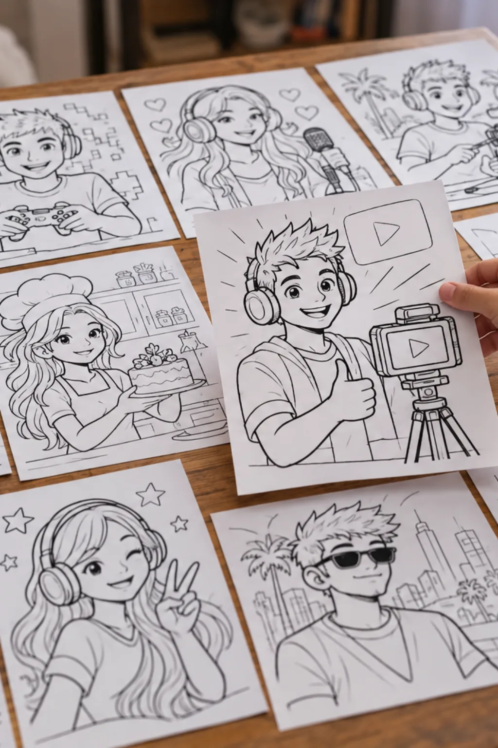 Desenhos de Youtubers para Colorir - Depois