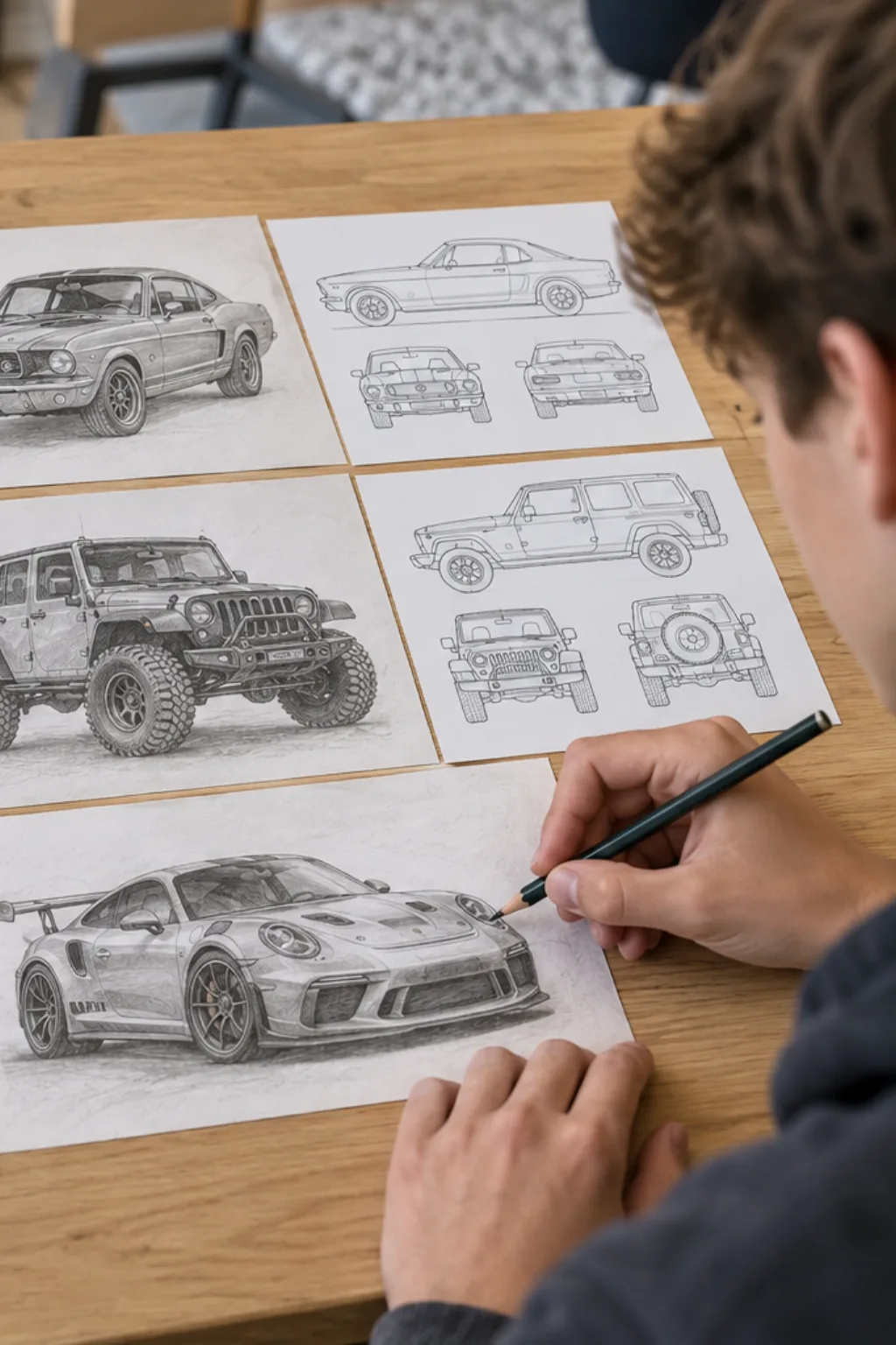 Desenhos de Carros para Desenhar - Depois