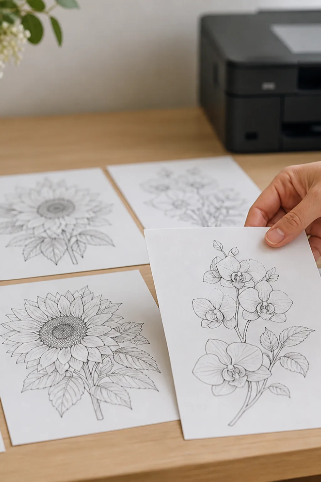 Desenhos de Flores para Desenhar - Depois