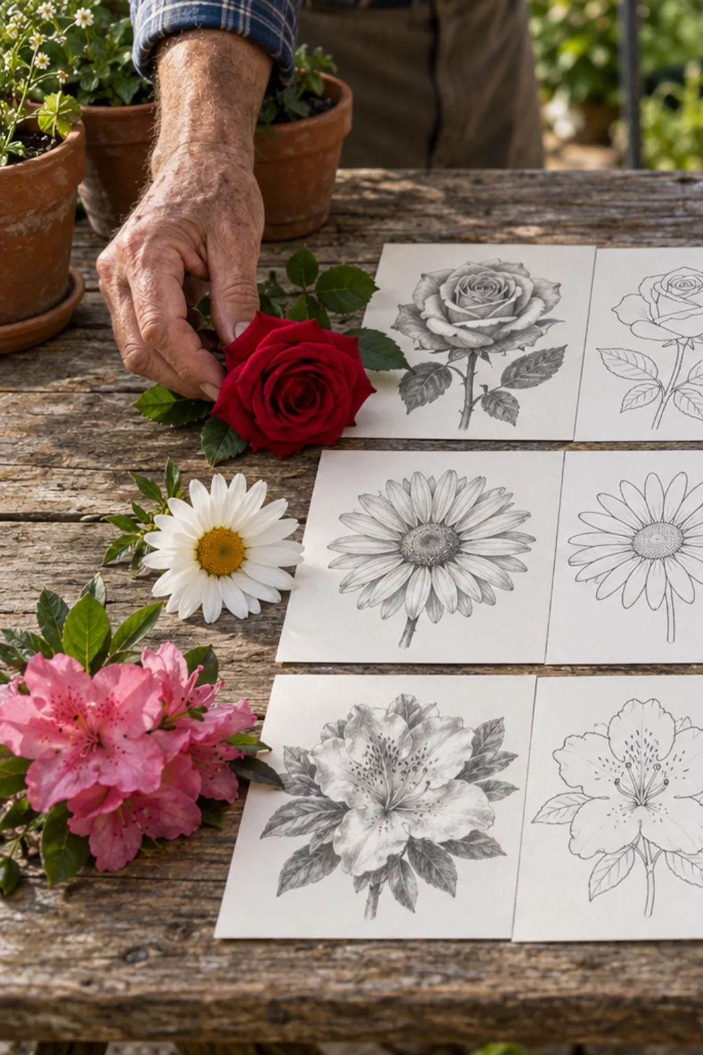 Desenhos de Flores de Jardim para Desenhar - Depois