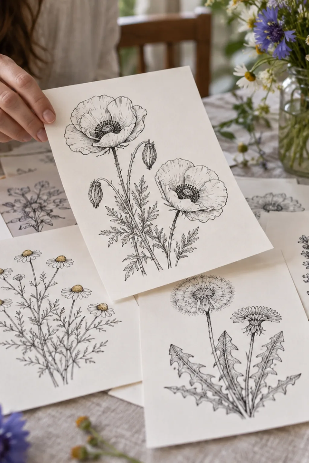 Desenhos de Flores do Campo para Desenhar - Depois