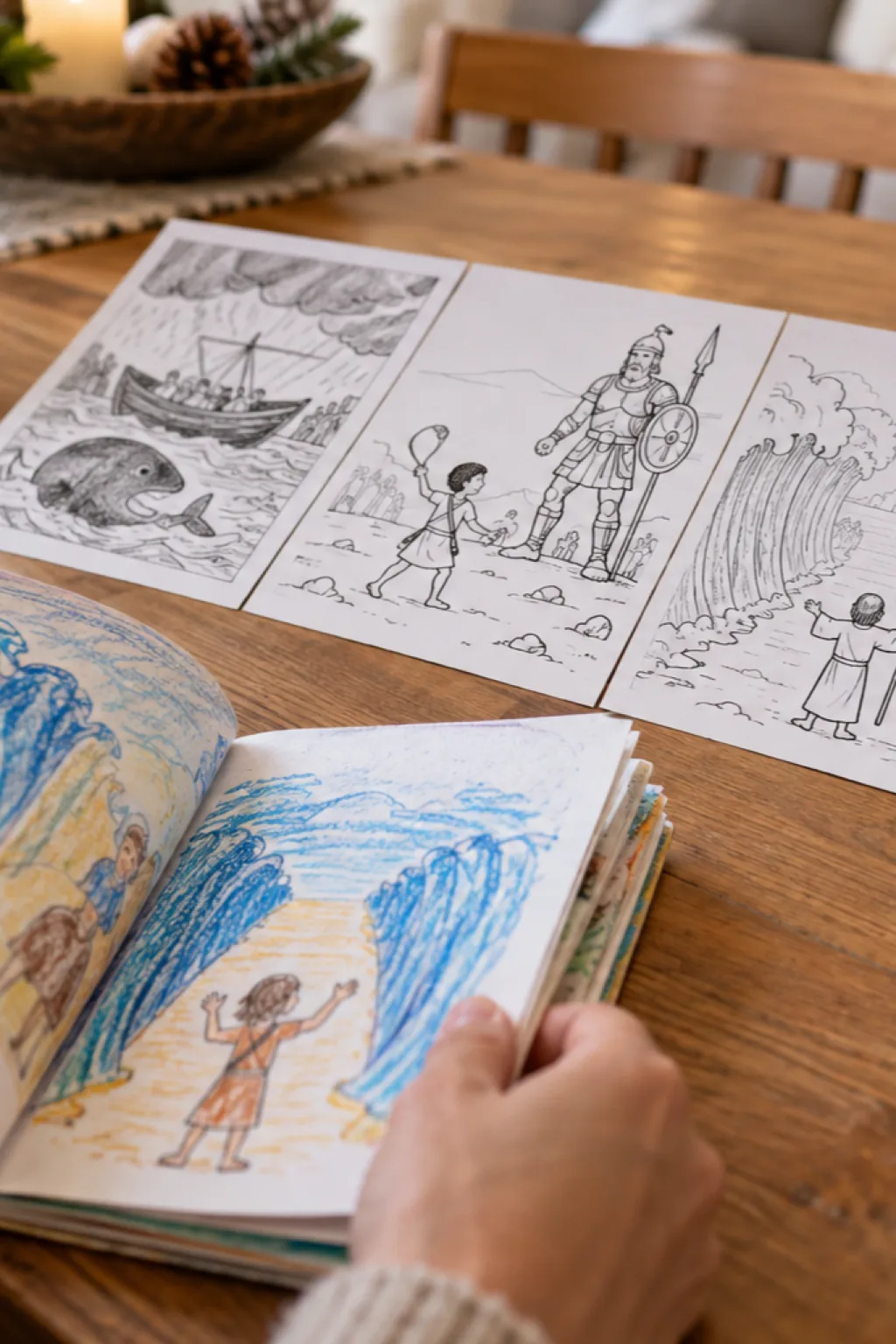 Desenhos de Histórias Bíblicas para Desenhar - Depois