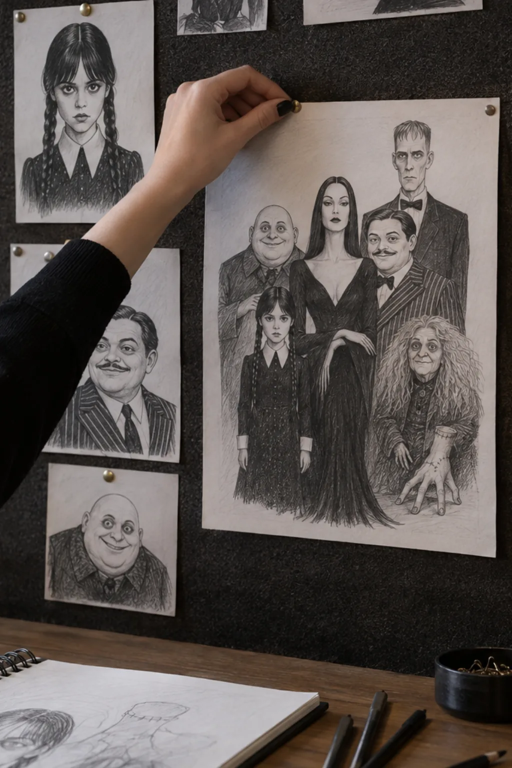Desenhos de Personagens da Família Addams para Desenhar - Depois