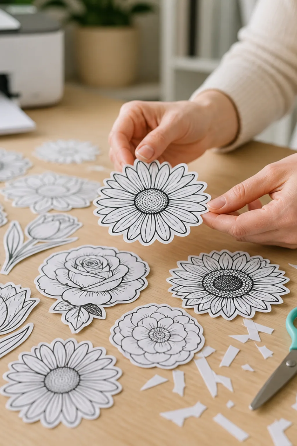 Desenhos de Flores para Recortar - Depois