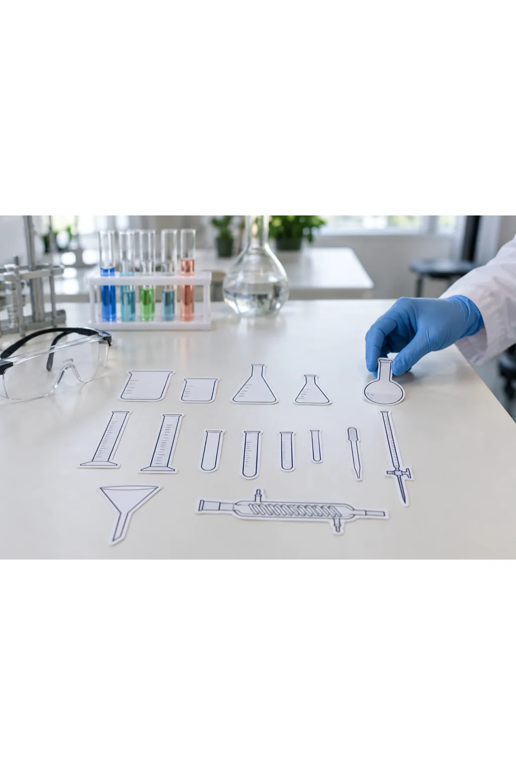 Desenhos de Vidrarias de Laboratório para Recortar - Depois