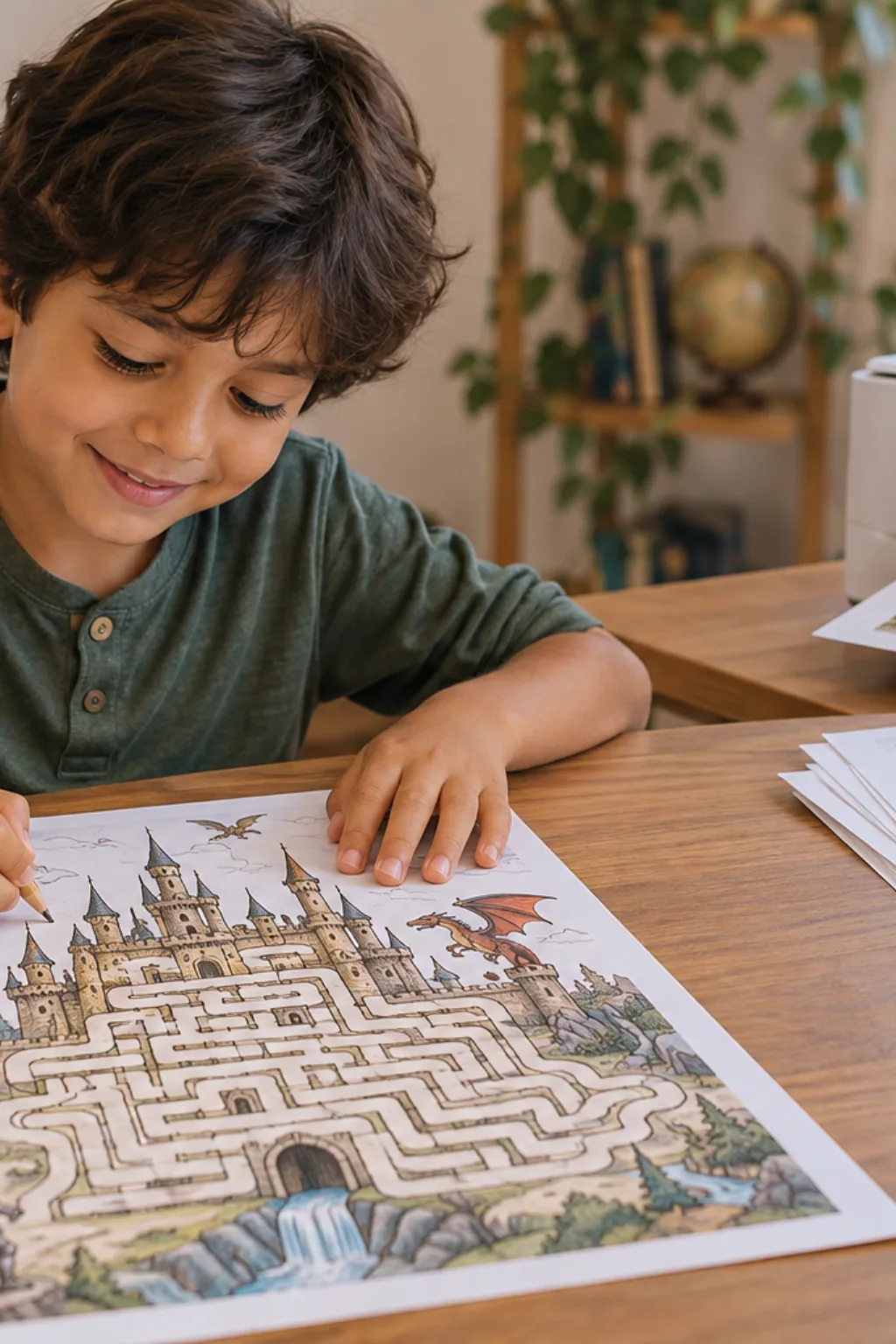 labirinto para imprimir — exemplo criado na Desenhos pra Colorir
