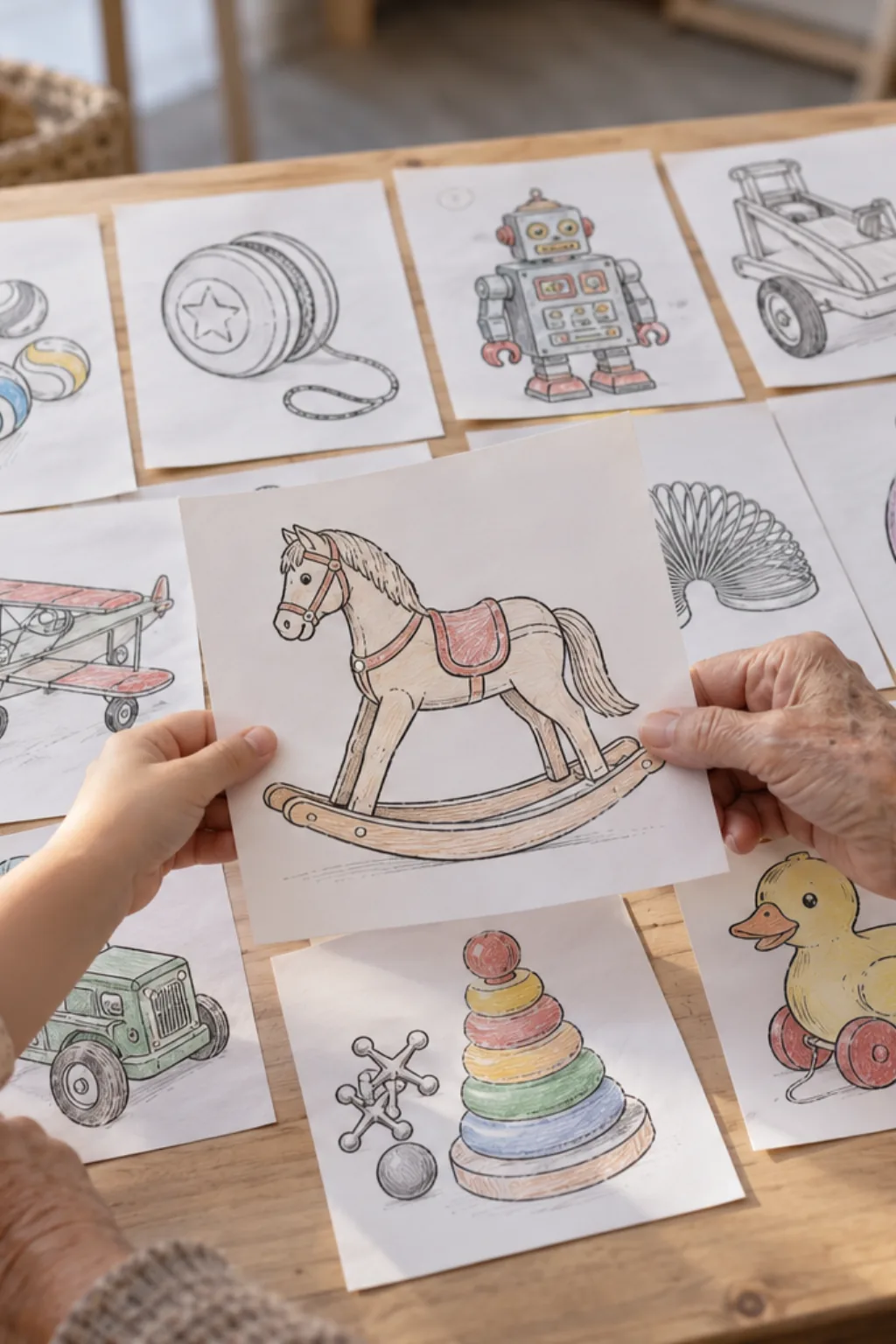 Livro de Colorir de Brinquedos Antigos - Depois