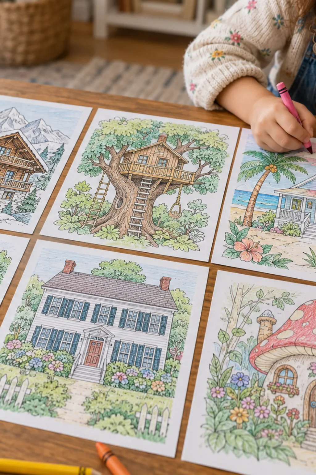 Livro de Colorir de Casas - Depois