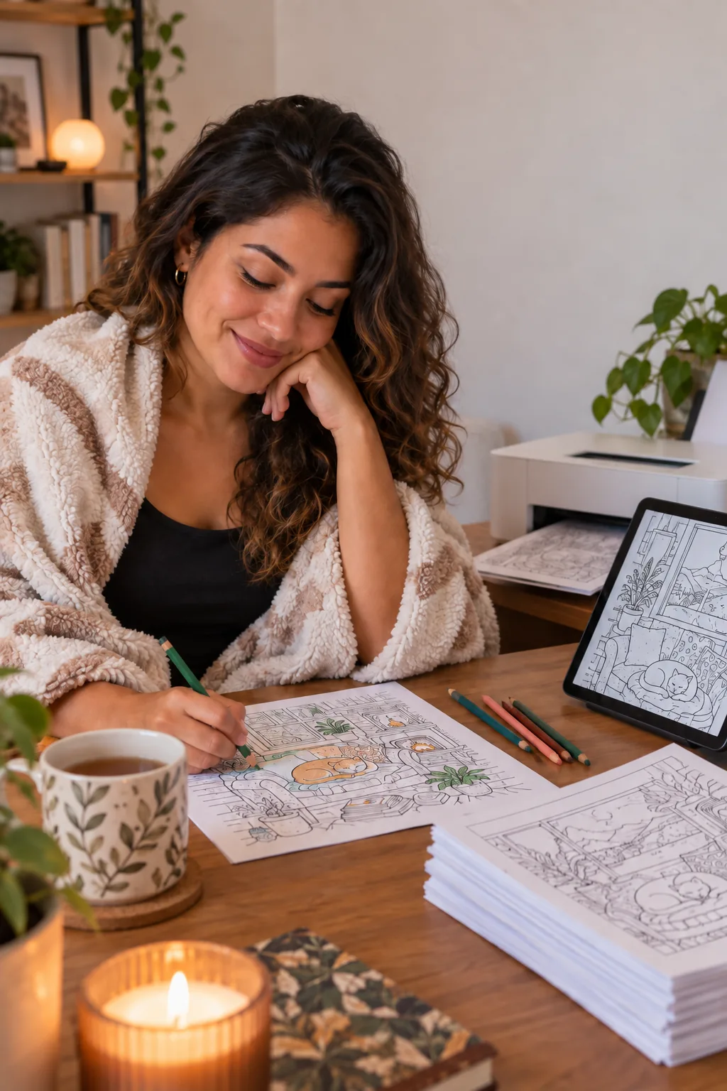 livro de colorir — exemplo criado na Desenhos pra Colorir