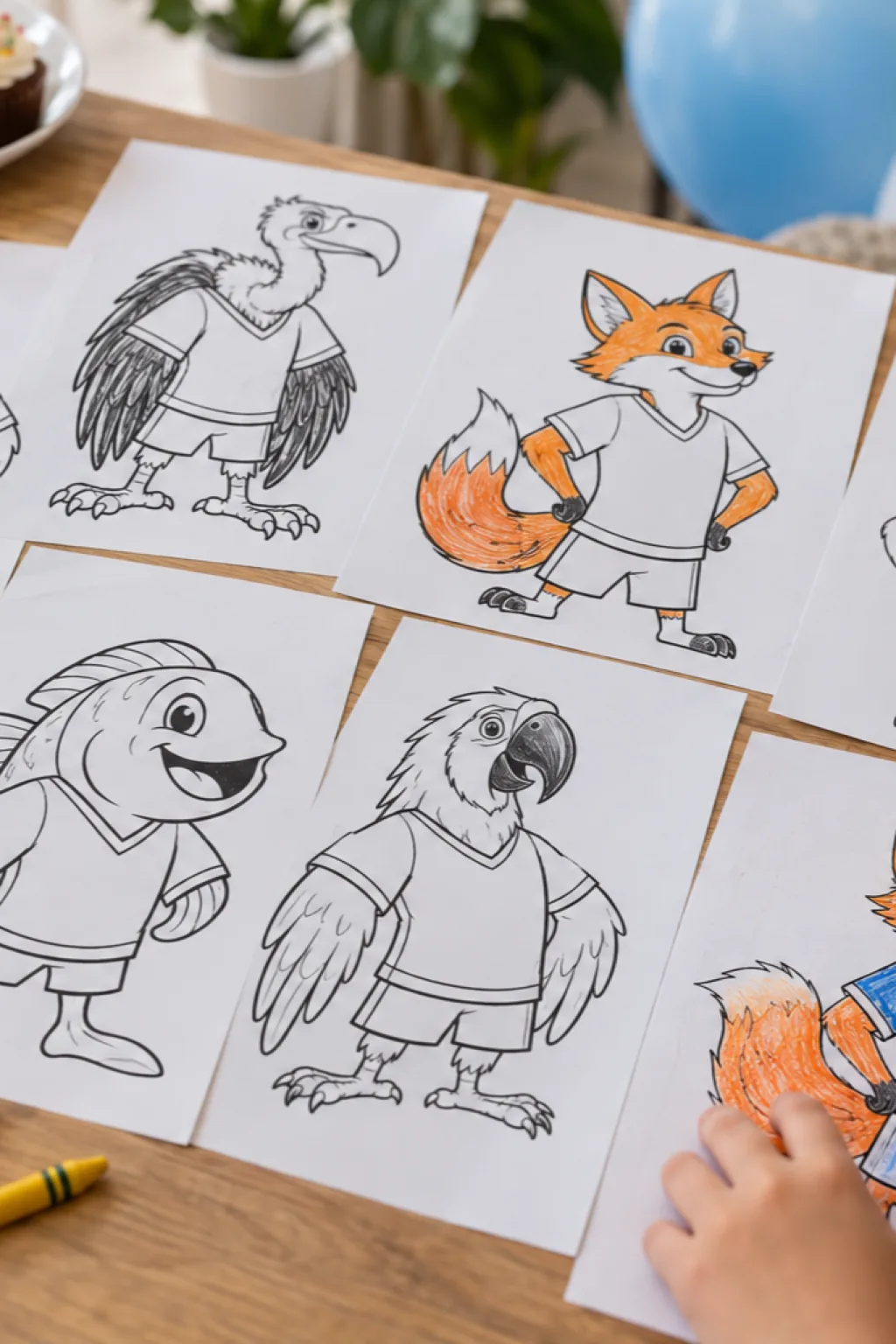 Livro de Colorir de Mascotes de Times - Depois