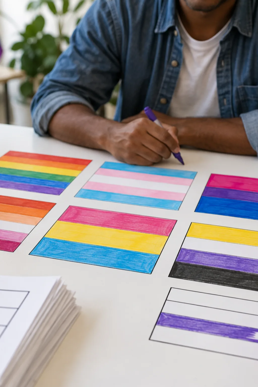 Moldes de Bandeiras LGBT para Imprimir - Depois